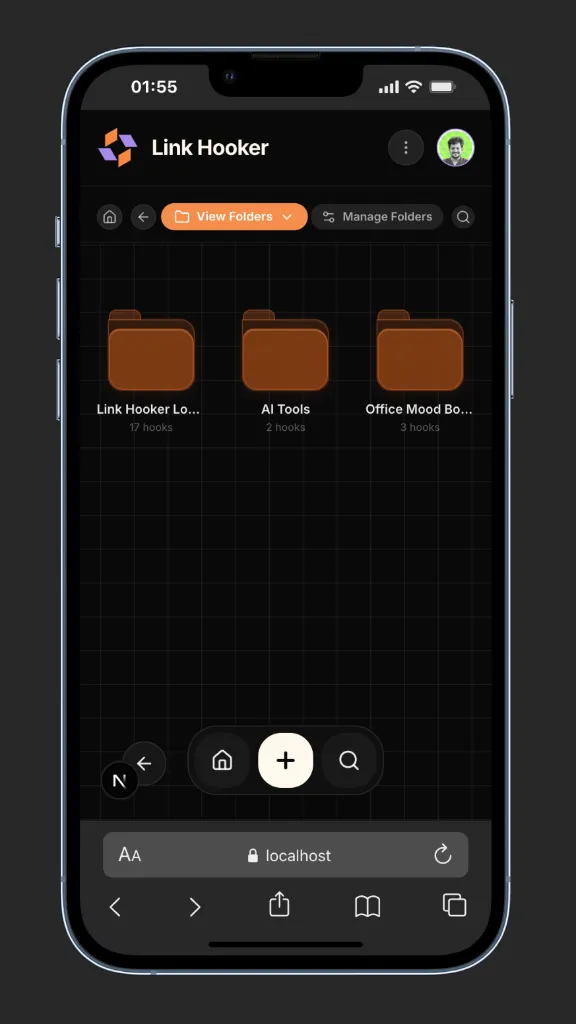 Link Hooker folders view